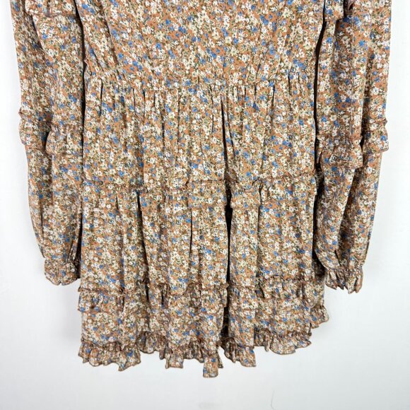 Altar’d State Chelsia Dress Floral Long Sleeves Ruffle Mini Size Medium M EUC - Picture 12 of 13